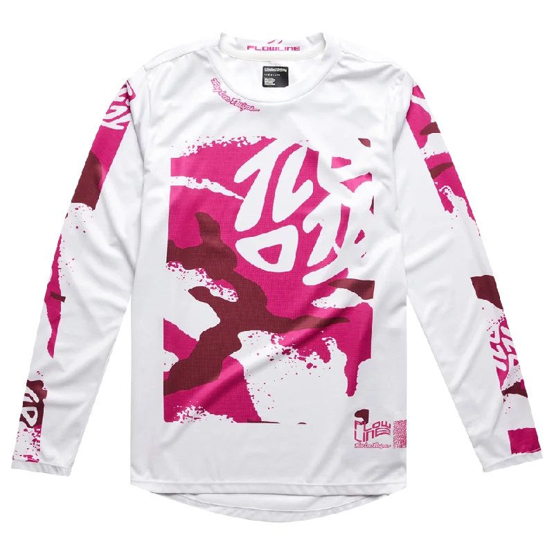 Long-Sleeve-Heavyweight-Troy Lee Designs Flowline Long Sleeve MTB Jersey - Youth - Confined - Mist