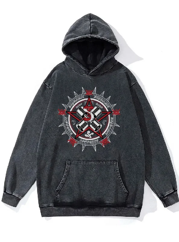 Hoodie-Family-Matching-pentagram Washed Gym Hoodie