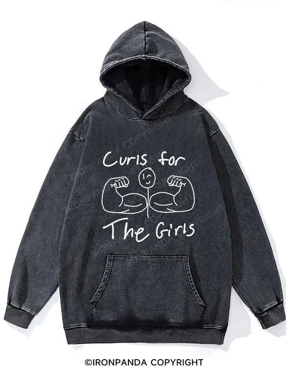 Hoodie-All-Season-Curls for the Girls Washed Gym Hoodie