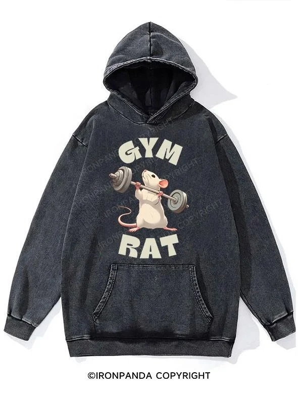 Hoodie-All-Season-Gym Rat  Washed Gym Hoodie