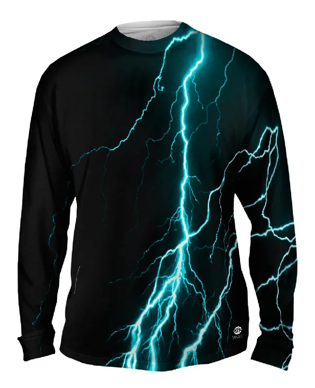 Long-Sleeve-Cotton-Lightning Storm Turquoise