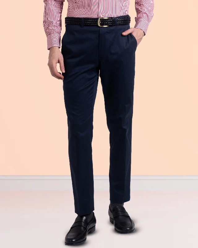 Pants-Daily-Wear-Dark Navy Twill Dress Pant