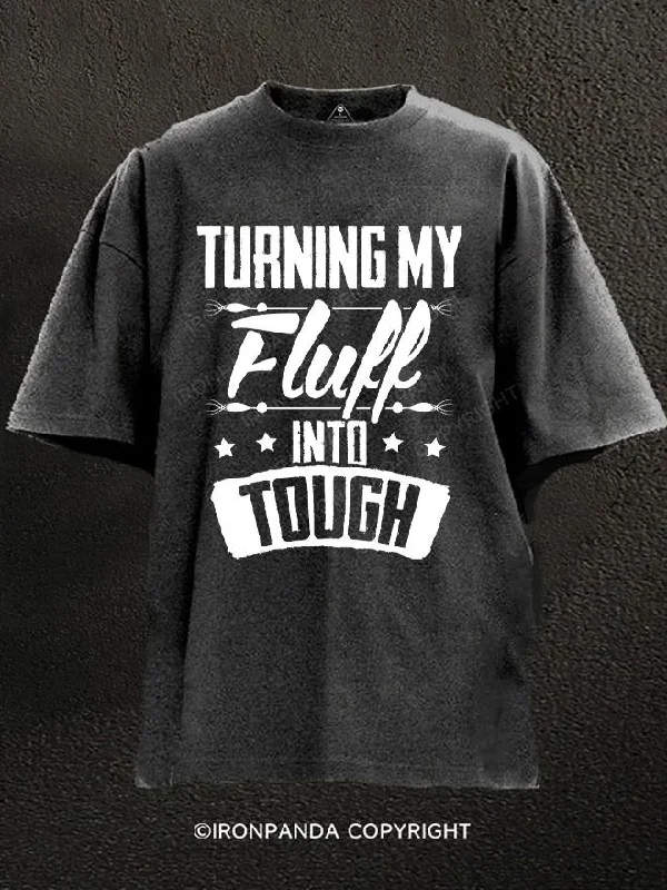 T-Shirt-Durable-turning me tough Washed Gym Shirt