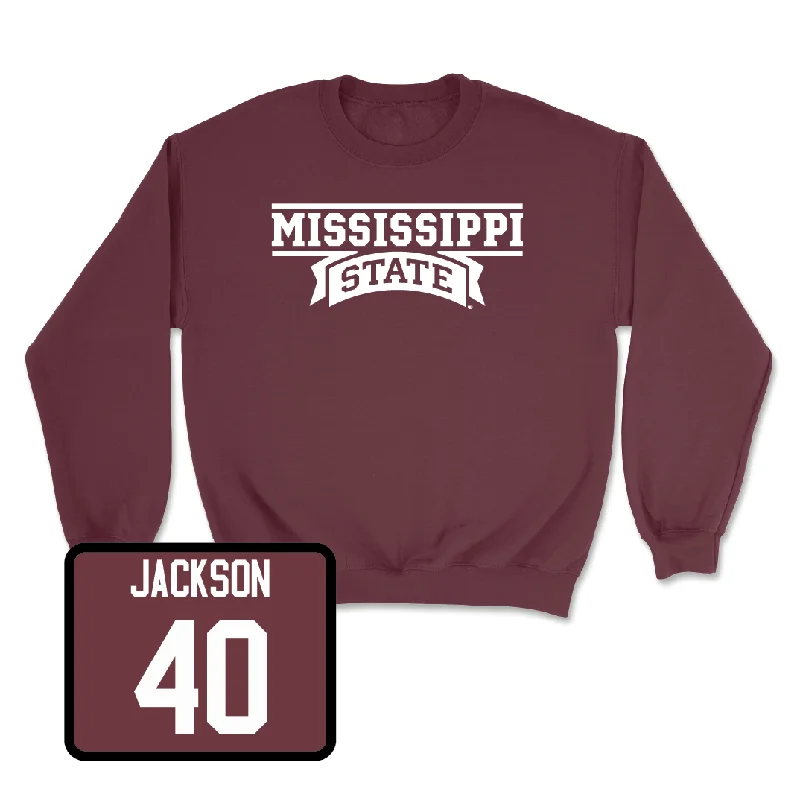 Long-Sleeve-Turtleneck-Maroon Men's Basketball Team Crew  - Trey Jackson