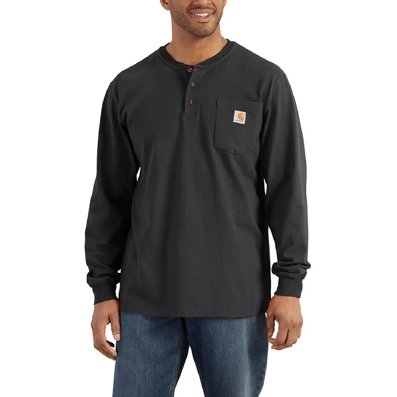 Long-Sleeve-Warm-Carhartt Men's Long Sleeve Pocket Henley