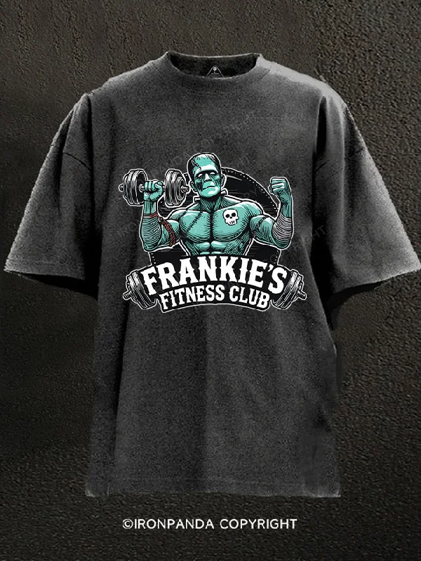 T-Shirt-Couple-Frankie's Fitness Washed Gym Shirt