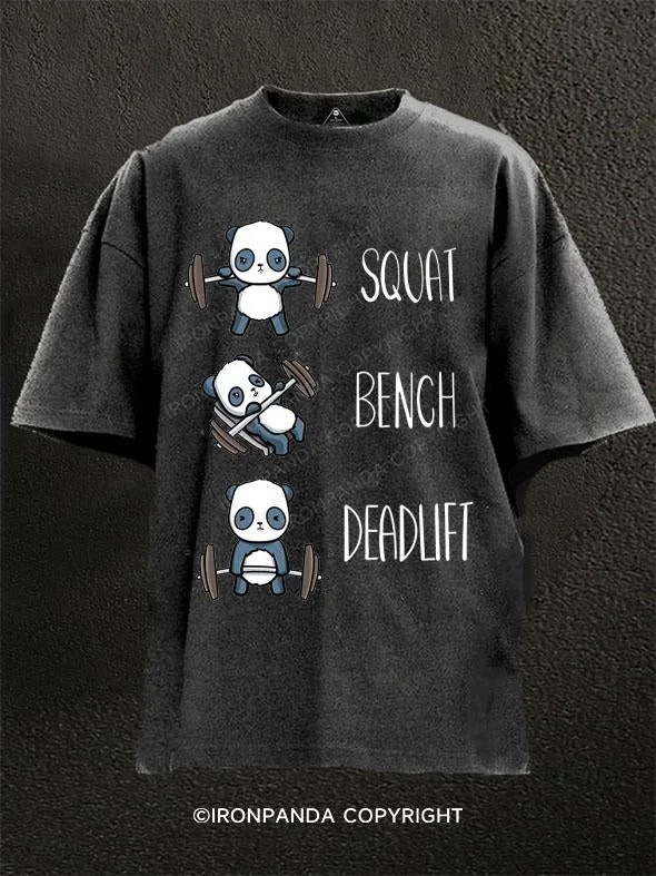 T-Shirt-Wicking-Squat bench deadlift panda Washed Gym Shirt