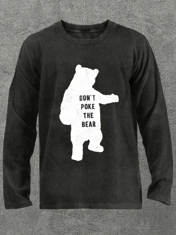 Long-Sleeve-Quick-Dry-don't poke the bear Washed Gym Long Sleeve Shirt