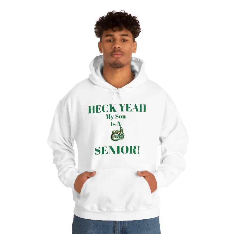 Hoodie-Brown-Heck Yeah My Son is A UNCC Senior Unisex Heavy Blend™ Hooded Sweatshirt