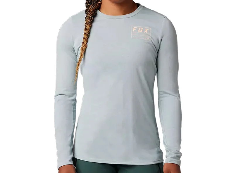 Long-Sleeve-Recycled-Fox Racing Ranger Dri Release Long Sleeve MTB Jersey - Womens - Gunmetal