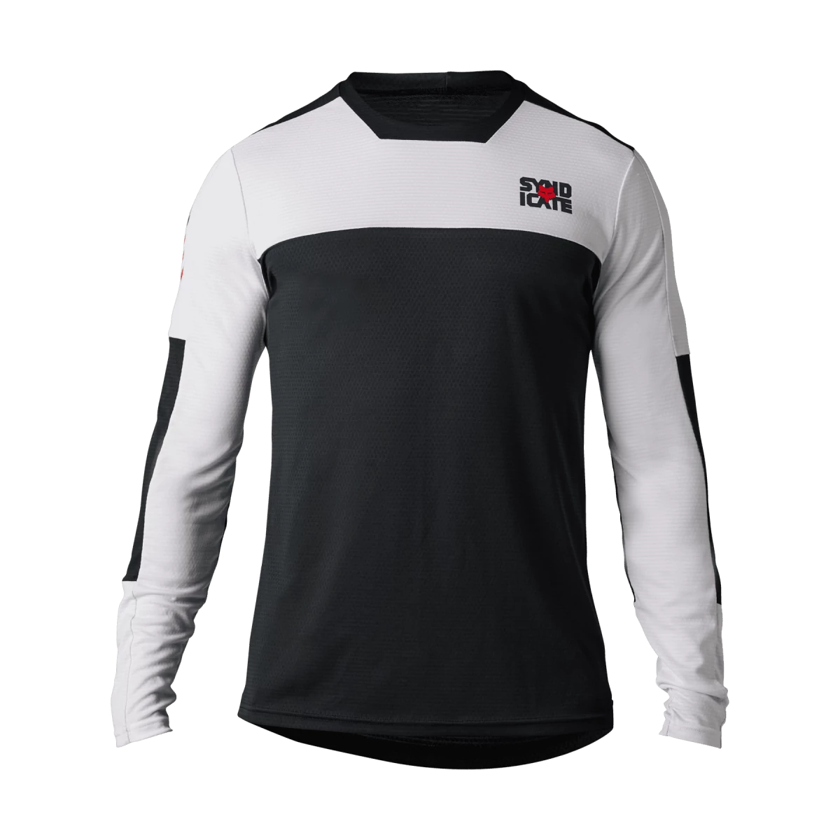 Long-Sleeve-Beige-Fox Racing Defend Long Sleeve MTB Jersey - Syndicate - White-Black