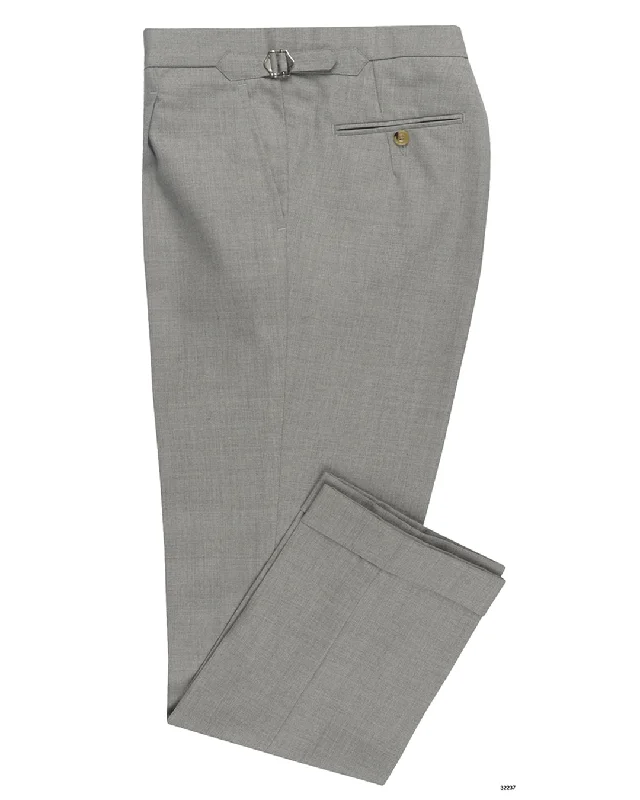 Pants-Brown-Holland & Sherry Crispaire Light Grey Solid