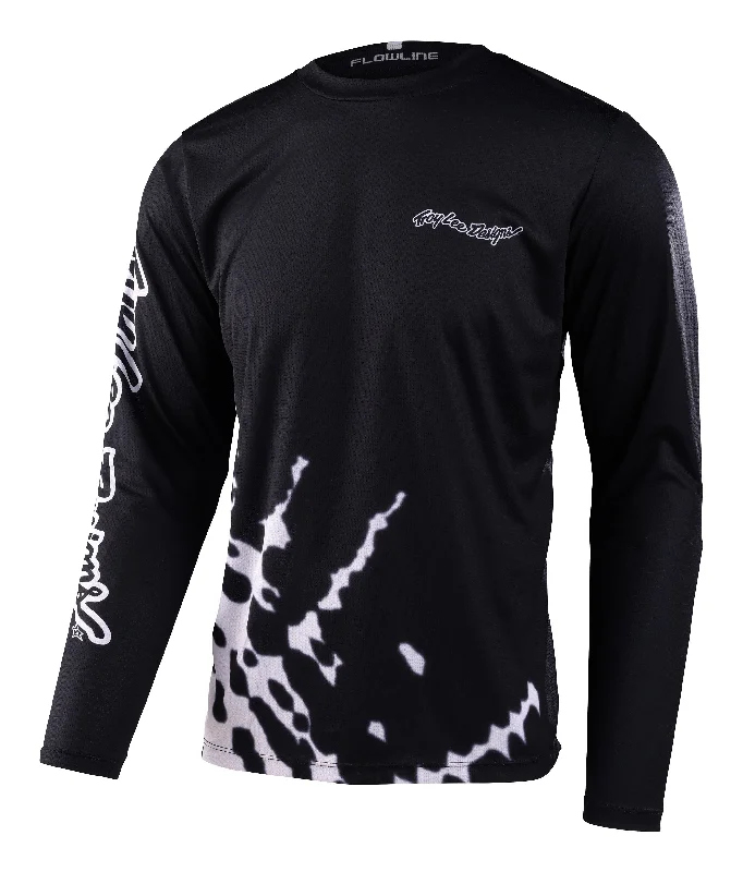 Long-Sleeve-Running-Troy Lee Designs Flowline Long Sleeve MTB Jersey - Big Spin - Black - 2023