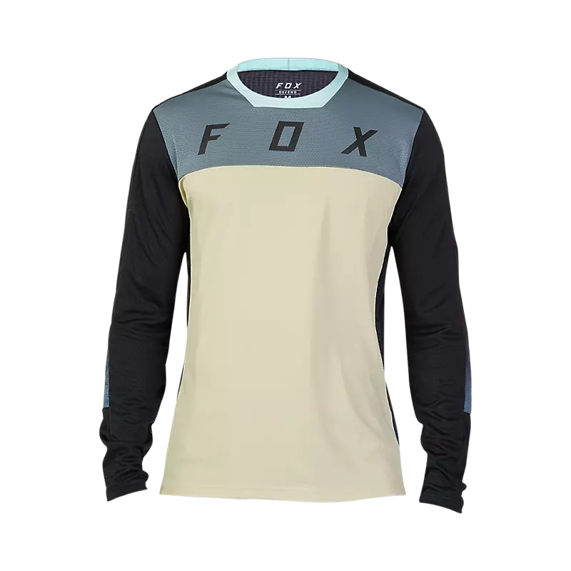 Long-Sleeve-Breathable-Fox Racing Defend Long Sleeve MTB Jersey - CEKT - Oat