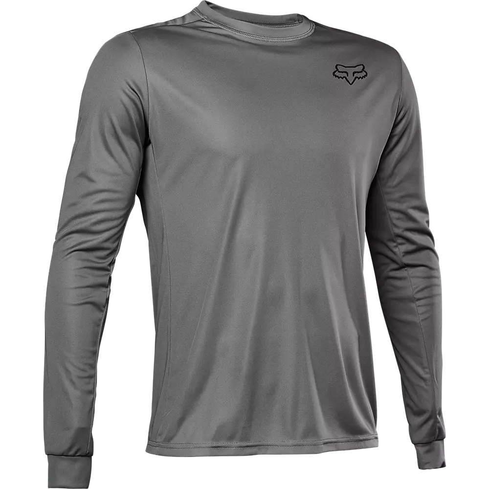 Long-Sleeve-Thermo-Regulated-Fox Racing Ranger Long Sleeve MTB Jersey - Font - Dark Gray