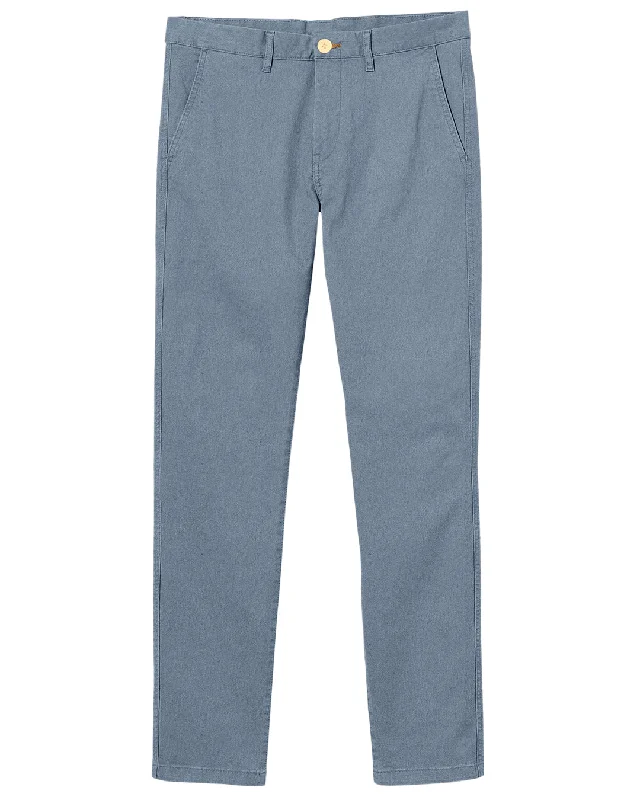 Pants-Quick-Dry-Cotton: Pigeon Blue Twill Chino