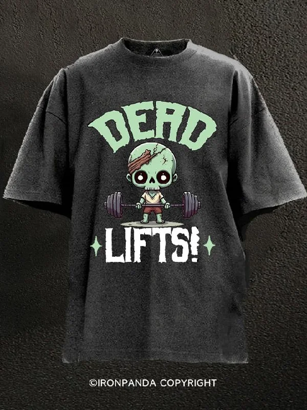 T-Shirt-Black-Zombie Dead LIFTS! Washed Gym Shirt