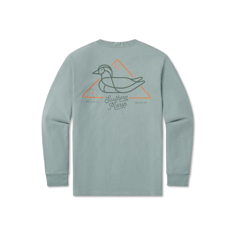 Long-Sleeve-Beige-Warning Duck Tee - Long Sleeve