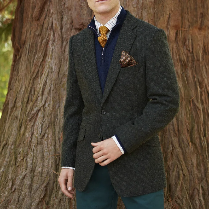 Jacket-Flex-Gregory Dark Green Donegal Tweed Wool Jacket