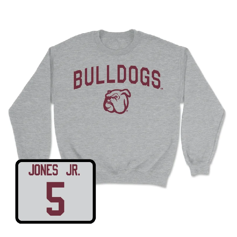 Long-Sleeve-All-Season-Sport Grey Men's Basketball Bulldogs Crew - Shawn Jones Jr.