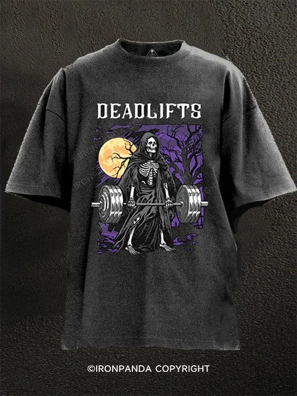 T-Shirt-Gothic-DEADLIFTS Washed Gym Shirt