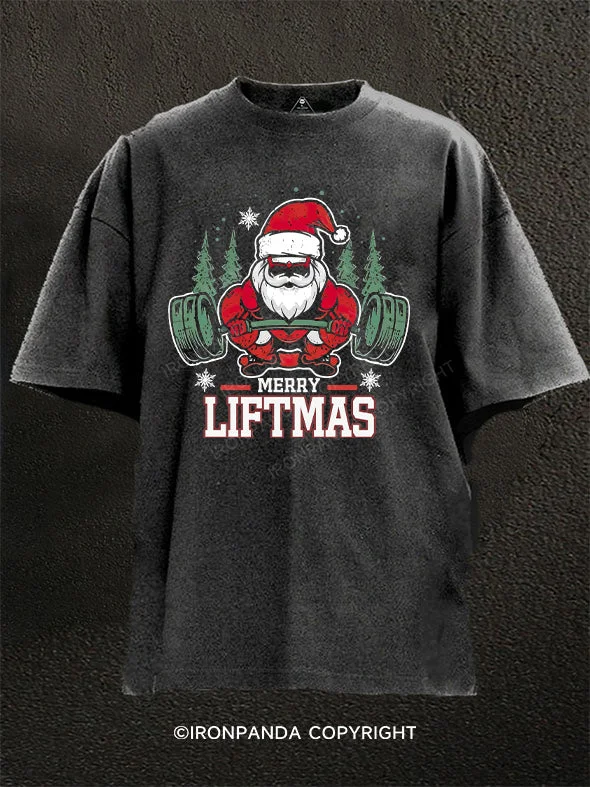 T-Shirt-Daily-Wear-merry liftmas ugly christmas Washed Gym Shirt