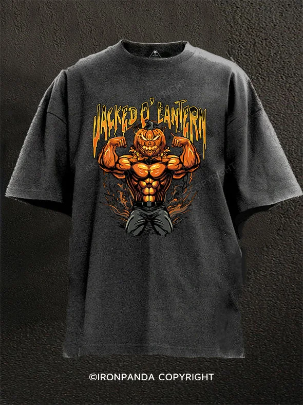 T-Shirt-Family-Matching-Jacked O' Lantern Washed Gym Shirt