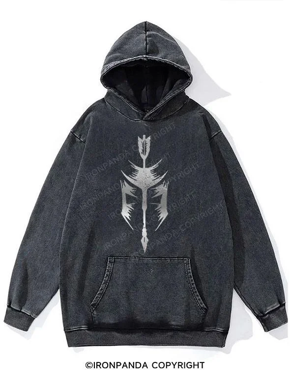 Hoodie-Quick-Dry-Spartan Arrow Washed Gym Hoodie