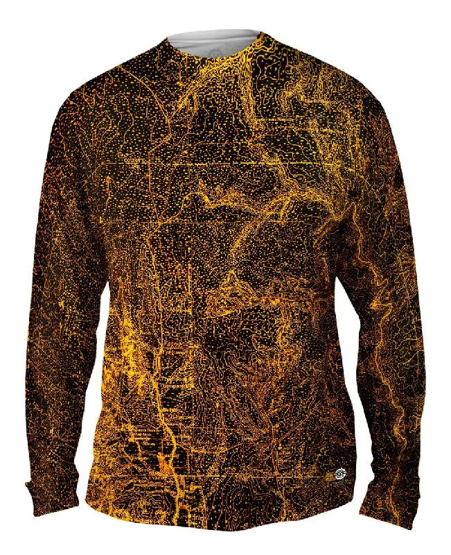 Long-Sleeve-Printed-Topography Map Gold