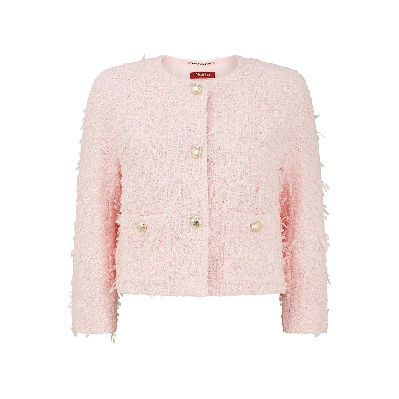 Jacket-Striped-Etra Crepe Pink Cotton Jacket