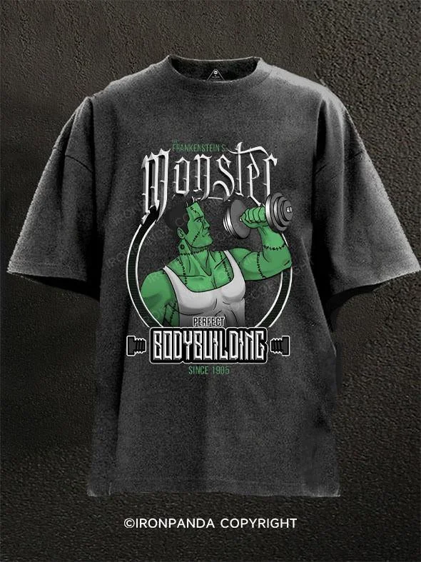 T-Shirt-Affordable-Monster Bodybuilding Washed Gym Shirt