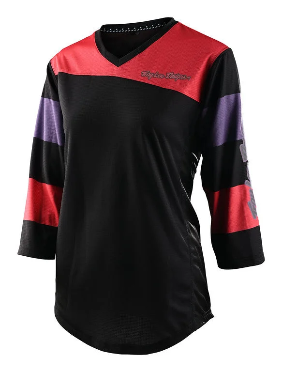 Long-Sleeve-Stylish-Troy Lee Designs Mischief 3/4 Sleeve MTB Jersey - Womens - Rugby - Firecracker