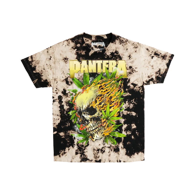 T-Shirt-Rock-Cannabis Skull Tie Dye T-Shirt