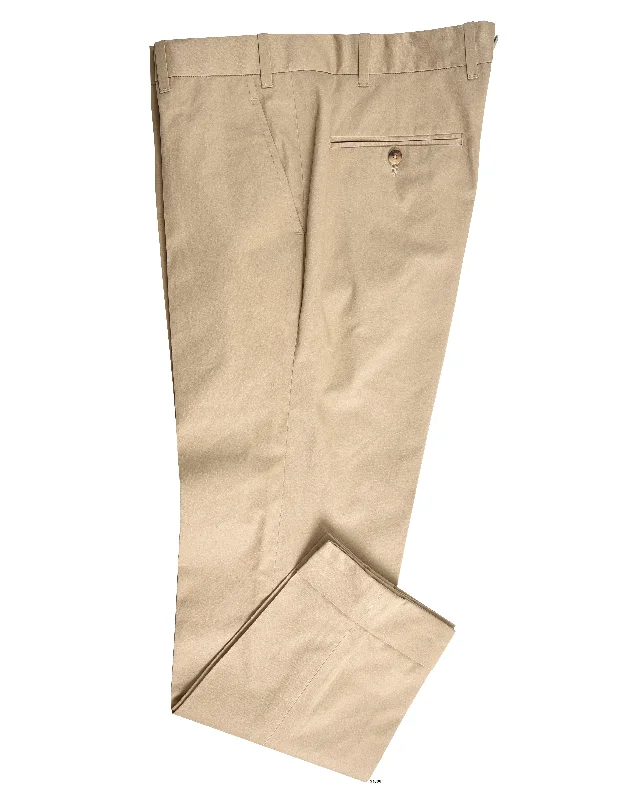 Pants-Elastic-Waist-Sand Drab Khaki Twill Pant