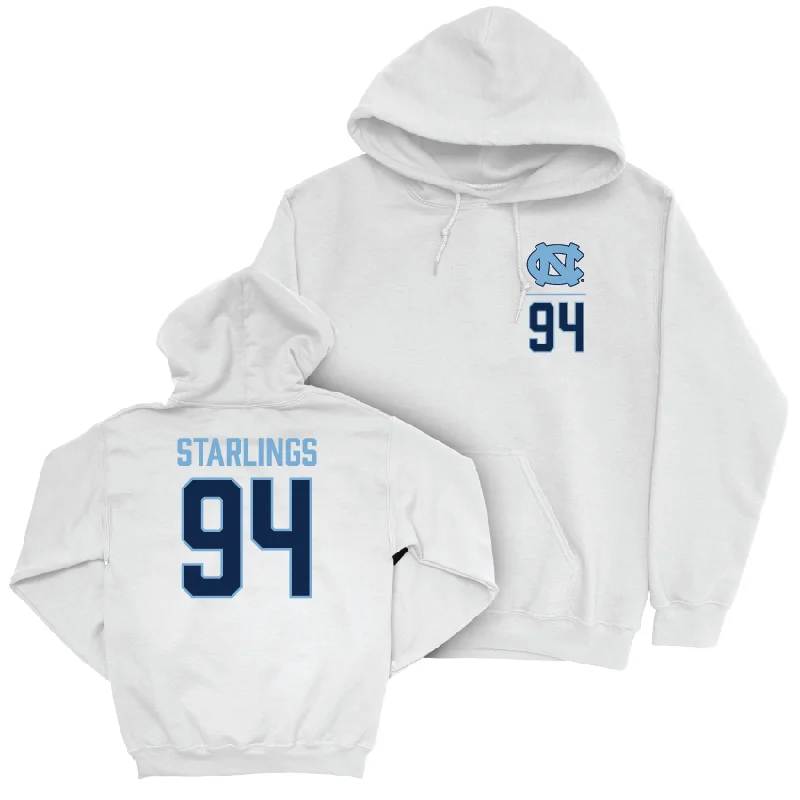 Hoodie-Training-UNC Football White Logo Hoodie  - Joel Starlings