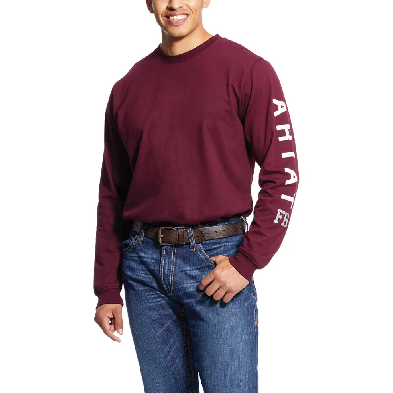 Long-Sleeve-Urban-Style-Ariat Men's Flame Resistant Roughneck Skull Graphic Long Sleeve T-Shirt_Malbec