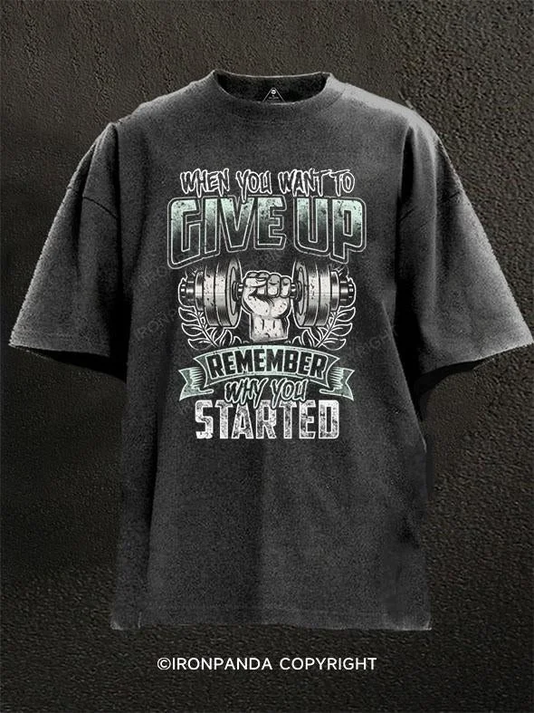 T-Shirt-Slim-Fit-Never give up Washed Gym Shirt