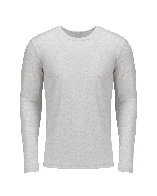 T-Shirt-Embroidery-Next Level 6071 Men's Triblend Long-Sleeve Crew