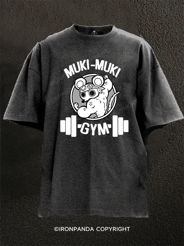 T-Shirt-Athletic-Muki Gym Washed Gym Shirt