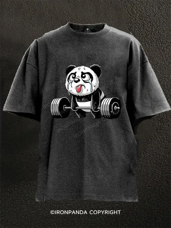 T-Shirt-Surfing-Panda deadlift Washed Gym Shirt