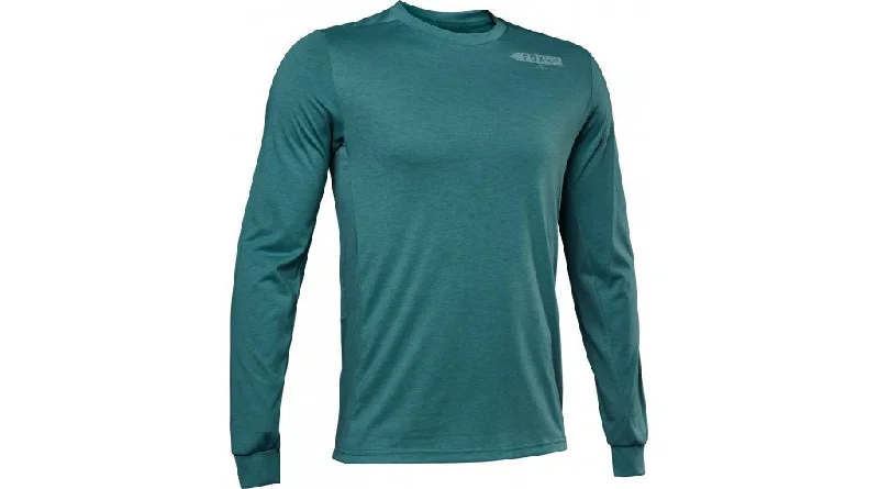 Long-Sleeve-Button-Up-Fox Racing Ranger Dri Release Long Sleeve MTB Jersey - Sea Foam