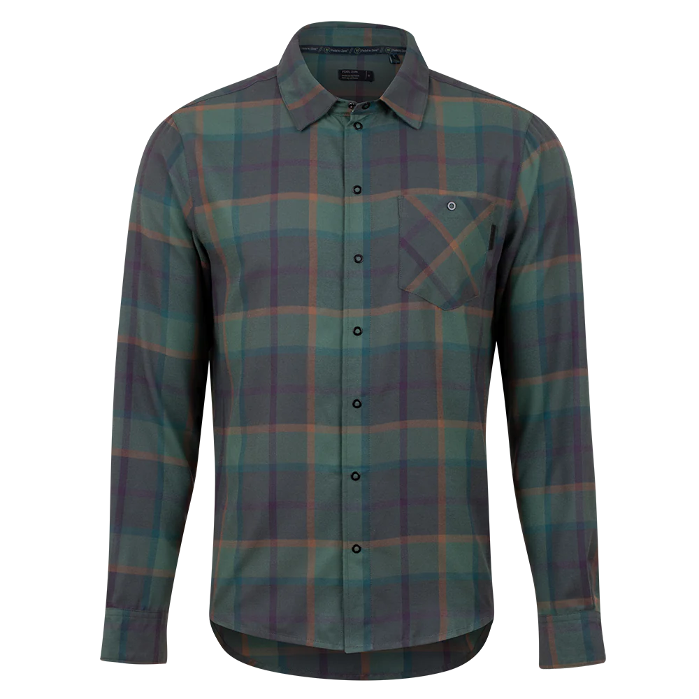 Long-Sleeve-Relaxed-Fit-Pearl Izumi Rove Flannel Long Sleeve Shirt - Sage-Pale Pine Plaid