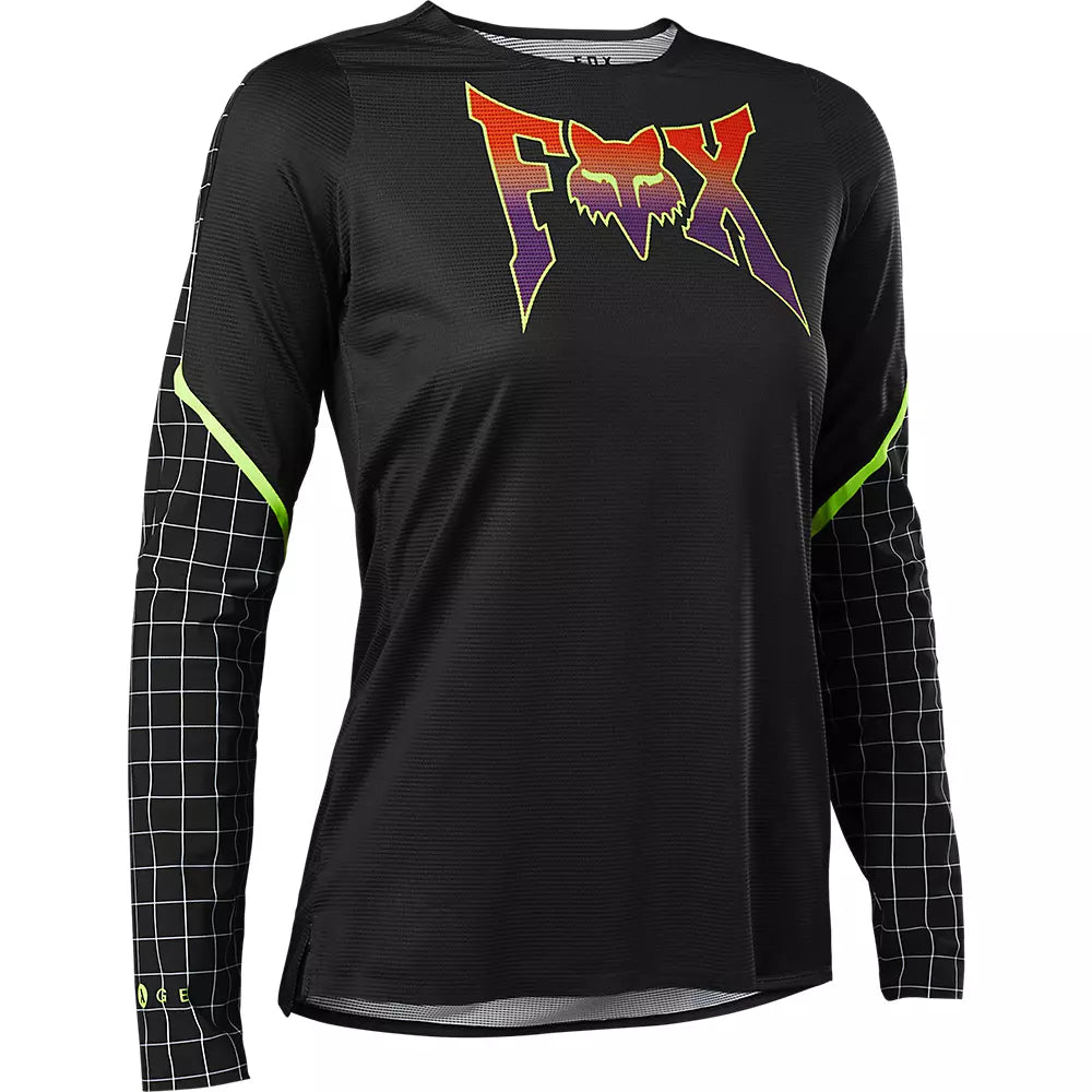 Long-Sleeve-Cotton-Fox Racing Flexair Long Sleeve MTB Jersey - Womens - Celz - Black