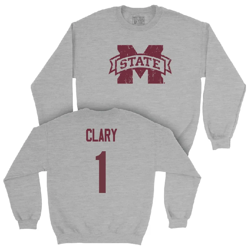 Long-Sleeve-Daily-Wear-Sport Grey Men's Basketball Classic Crew  - Kanye Clary