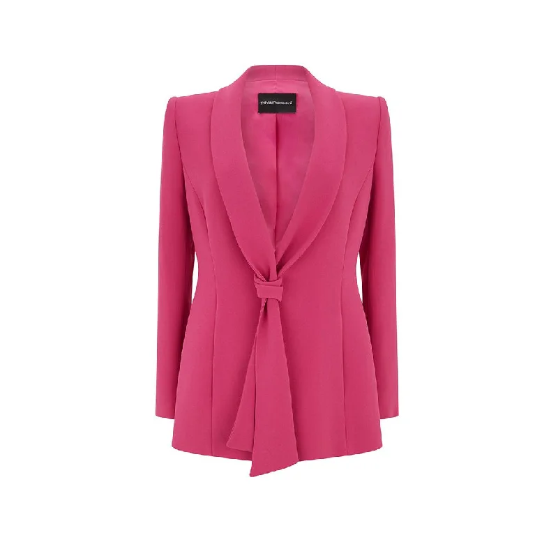 Jacket-Solid-Color-Tailored Shawl Crepe Cady Jacket