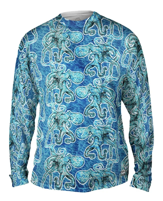 Long-Sleeve-Camping-Blushing Octopus Dark Blue