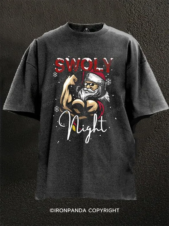 T-Shirt-Printed-Swoly Night Washed Gym Shirt