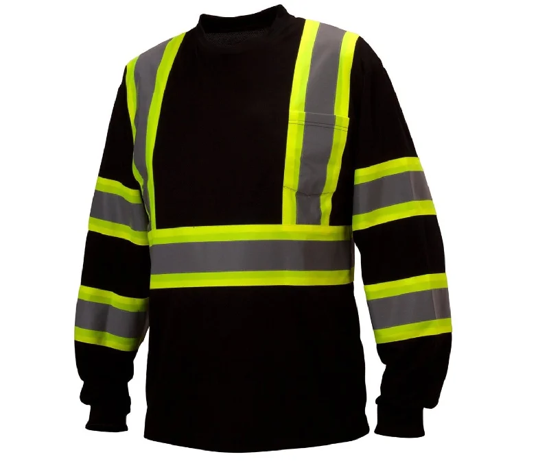 Long-Sleeve-Skateboarding-Pyramex Men's Enhanced Hi-Vis Long Sleeve Shirt