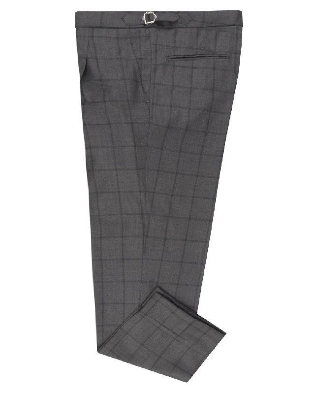 Pants-Bamboo-Drago: Super 160s Charcoal Checks