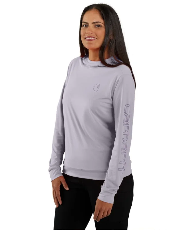 Long-Sleeve-Durable-Carhartt Women's Force Sun Defender Relaxed Fit Long Sleeve Graphic Hooded T-Shirt